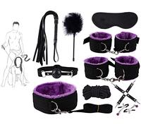 Ensemble De Jouets en Nylon De 10 Pièces Cadeau De Musculation pour Couple Ceinture D'entraînement élastique pour Le Sport Et Le Fitness Différentes Positions Šẹx (Violet)