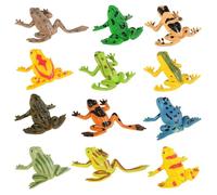 Ensemble de jouets grenouille réaliste - douze figurines colorées, modèles d'animaux éducatifs, aide à l'apprentissage en ollection de jeux créatifs | Figurines de grenouille, utilisation
