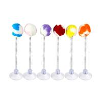 Ensemble de jouets interactifs en plumes pour chat avec ventouse, ressort teaser, balle en peluche, pompon moelleux, élastique rebondissant pour chatons d'intérieur, saut, exercice amusant, temps de