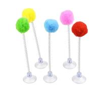 Ensemble de jouets interactifs en plumes pour chat avec ventouse, ressort teaser, balle en peluche, pompon moelleux, élastique rebondissant pour chatons d'intérieur, saut, exercice amusant, jeu