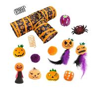 Ensemble De Jouets Interactifs Pour Chat - Ensemble Amusant Pour Chat Sorcier, Ensemble De Jeu Félin Hanté | Ensemble De Canaux De Jouets Tunnel À 3 Voies Pour Halloween, Tunnel Pliable Pour Chat, Bag