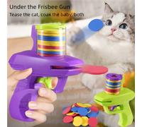 Ensemble de jouets interactifs pour chats et chiens avec des disques volants colorés, lanceur de balles pour animaux de compagnie, pour l'entraînement et le jeu de poursuite en intérieur et en Pruple