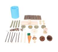 Ensemble de Jouets Molaires pour Petits Animaux, Jouets à Mâcher en Bois de Bouleau Naturel pour Cochons d'Inde et Hamsters