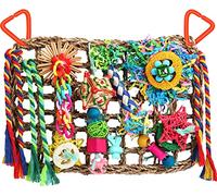 Ensemble de jouets muraux en jonc de mer pour cueillir et déchiqueter, idéal pour perruches, calopsittes, conures et inséparables