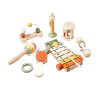Ensemble De Jouets Musicaux En Bois Pour Bébé L'éducation Précoce Le Développement Sensoriel Avec Cloches Puzzle Tout-petits De 18 Mois Et Marcheur Musical À Tirer