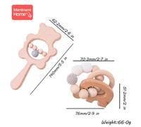 Ensemble De Jouets Musicaux Pour Bébé,Hochet En Bois,Bracelet En Perles,Crochet,Rongeur En Bois,Jeu À Mâcher,Gym Montessori,Produits Tewindsor,Cadeau Pour,1 Ensemble - Type Gray Set