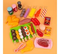 Ensemble De Jouets pour Barbecue pour 27pcs Jeu De Cuisine, Pretend Play Food Grill Set Jouets Barbecue Jouet Aliment Cuisine Jouet Dinette Enfant Jeu D'Imitation Cuisinière