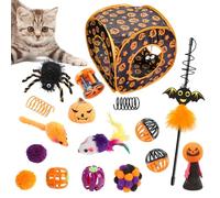 Ensemble de Jouets pour Chat en Forme de Cube de d'halloween - Lit Tunnel Confortable, Jouet à gribouiller et Jouet d' à Chat | Kit de Jeu interactif pour Chaton avec Plaisir