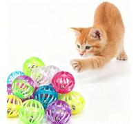 Ensemble de jouets pour chat multi-pièces avec balles à cloche, kit de jouets interactifs pour chat d'intérieur, ressorts pour chat, balles à hochet, léger, interactif, jouets à balles multicolores as