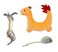 Ensemble De Jouets Pour Chats 3 Pièces, Peluche, Doux Au Toucher Et Résistant Aux Morsures, L'Interaction Des Plumes Augmente L'Intérêt, Adapté Au Divertissement Quotidien Des Chats Domestiques.