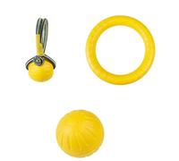 Ensemble de Jouets pour Chien - Anneau Flottant + Balle en EVA Résistante - Jouet Interactif pour Entraînement et Nage - Idéal pour Jeu en Extérieur et Piscine (2)