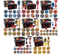 Ensemble de jouets pour enfants avec lanceur de poignée, boîte portable, rotation, Burst, or JY8801-6