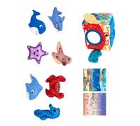 Ensemble de jouets sensoriels sous-marins pour 3 ans et, boîte d ' animaux marins en peluche avec pièces douces à manipuler pour le jeu à la maison, l ' apprentissage précoce et le rangement des