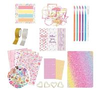 Ensemble de journal créatif - Carnet d'écriture pour - Kit de scrapbooking et d'agenda, kit de scrapbooking multifonctionnel pour filles, kits créatifs et agenda pour à partir de 4 ans