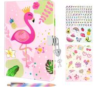 Ensemble De Journal Intime Pour Filles Flamingo Journal Kit - Journal En Feuille D'or Pour Enfants Avec Cadenas Et Clés, Journal Intime Flamingo Pour Filles Avec Stylo Et Autocollants