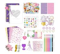 Ensemble de journaux éducatifs amusants pour filles de 4 à 12 ans avec autocollants d'agenda, ruban décoratif, stylo, accessoires de journal, jouet éducatif
