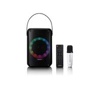 Ensemble de karaoké avec Bluetooth,batterie rechargeable,microphone karaoké sans fil et éclairage LED disco BTC-060BK Noir