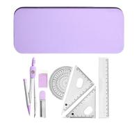 Ensemble De Kits De Géométrie, Outils Mathématiques Dans La Boîte En Fer Incassable, Ensemble Et Goniomètre Pour Les Étudiants De 7 Pièces, Outils De Dessin De Précision, Fournitures Essentielles Pour