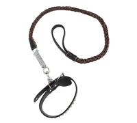 Ensemble de Laisse de Collier pour Chien en Cuir PU, Laisse Solide Résistante aux Morsures, Collier Absorbant Les Chocs pour Chiens de Taille Moyenne et Grande, Accessoire