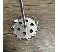 Ensemble de lames de dispersion en acier inoxydable 304 avec tige - Disque mélangeur dentelé avec trou de guidage for une dispersion efficace(130x8x450mm)