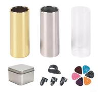 Ensemble de lames de guitare de qualité supérieure en acier inoxydable et acrylique avec 10 médiators pour musiciens