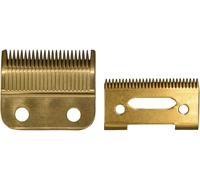 Ensemble De Lames De Rechange Réglables À 2 Trous #1006,1 Lames Fixes En Acier Au Carbone,1 Lame Mobile En Acier Au Carbone,Compatible Avec Tondeuses À Cheveux Wahl 5 Star Super Taper(Or)