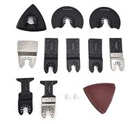 Ensemble de lames de scie oscillante, lames multi-outils en acier à haute teneur en carbone pour le travail du bois droit, avec kit de pelles et de papier abrasif, compatible avec