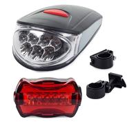 Ensemble de lampes à vélo + lumière arrière 7 + 5 LED