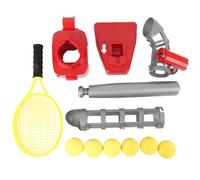 Ensemble de lanceur automatique de tennis de baseball 2 en 1, lanceur automatique avec batte de baseball, raquette de tennis pour sports d'intérieur et d'extérieur, entraînement (Rouge)
