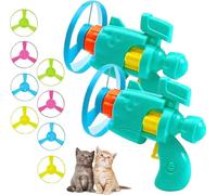 Ensemble de lanceurs de chats de soucoupe volant, jouet de chat pour animaux de compagnie, avec un ensemble d'hélices volant coloré, utilisé pour l'entraînement et la poursuite des animaux de compagni