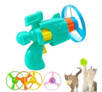 Ensemble de lanceurs de disque volant lumineux pour chat, jouets interactifs à rapporter avec 4 hélices volantes, pistes d'animaux domestiques, soucoupe volante pour entraînement et poursuite (vert)