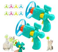 Ensemble de lanceurs lumineux pour chat, jouet à rapporter avec hélices volantes colorées, jouets interactifs pour chats et chatons (vert)