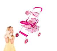 Ensemble de Landau de - Poussette Portable pour poupées de bébé - Jeu de rôle - Poussette avec Roues - Facile à Transporter - Stable - Mini Chariot de Rangement pour Tout-Petits - Fille