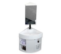 Ensemble de lavabo compact avec miroir noir et accessoires Parfait pour les petits espaces Disponible en deux tailles Idéal pour les appartements.