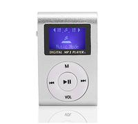 Ensemble de Lecteur MP3, Mini Baladeur Portable, Lecteur de Musique à écran LCD avec Clip Arrière pour Le Sport, Prise en Charge d'une Carte Mémoire D'extension de 32 Go(Argent)