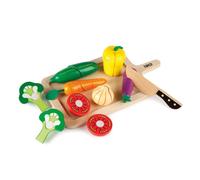 Ensemble de légumes à couper en bois