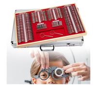 Ensemble de lentilles d'essai,Matériel d'optique, Kit d'optométrie avec monture métallique et étui en aluminium, accessoires de protection oculaire