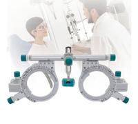 Ensemble de lentilles d'essai optiques : monture universelle en titane, branches et appui-nez réglables pour des tests optométriques et des examens de la vue précis.