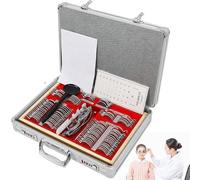 Ensemble de lentilles d'essai optométrie avec lentilles à monture métallique, cadre d'essai, cylindres croisés et étui en aluminium pour test oculaire