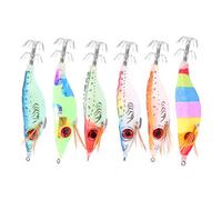 Ensemble de Leurres de Crevettes Lumineux 6 Pièces, Appât de Crevettes Artificiel Dur de 10 Cm avec Crochets pour la Pêche au Calmar de Seiche de Poulpe