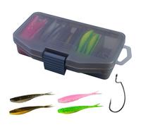 Ensemble de leurres de pêche à la perche - 6,5 cm Ensemble de leurres de pêche d'eau douce | Paquet d'appâts multicolores pour poissons d'eau douce salée, collection d'équipements de pêche pour perche