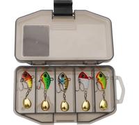 Ensemble De Leurres De Pêche Avec Boîte, Cuillère De 14G, Leurres De Pêche Rooster Tail, Cuillère De Pêche D'Eau Douce Et D'Eau Salée Pour Le Bar, Le Sandre Et Truite, Vert Rouge