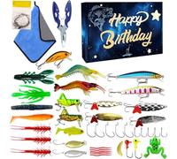 Ensemble de Leurres de Pêche | Coffret de Leurres de Pêche Réalistes - Appâts Festifs pour Pêcheur,pour Hommes Père Pêcheur Eau Salée et Douce Truite Silure Saumon Doré Anniversaire et