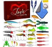 Ensemble de Leurres de Pêche | Kit De Leurres De Pêche En Plein Air,Appâts Pour Bar, Marigane, Truite - Pour Truite Marigane Poisson-Chat Saumon Doré Eau Salée Eau Douce Surf Bateau Lac Mer Hommes Pèr