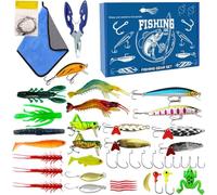 Ensemble de Leurres de Pêche | Kit De Leurres De Pêche En Plein Air - Kit d'Appâts de Rivière Réalistes,Pour Truite Marigane Poisson-Chat Saumon Doré Eau Salée Eau Douce Surf Bateau Lac Mer Hommes Pèr