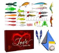 Ensemble de Leurres de Pêche,Leurres Réalistes pour Extérieur | Kit d'Appâts de Rivière Réalistes,pour Pêche Eau Salée/Douce, Poisson-Chat, Saumon, Doré, Bateau, Lac, Cadeau Papa, Pêcheur,