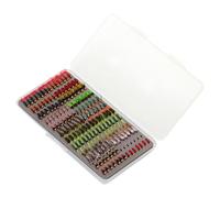 Ensemble de leurres de pêche réalistes en caoutchouc souple avec boîte de rangement transparente pour pêche à la mouche en eau douce pour débutants