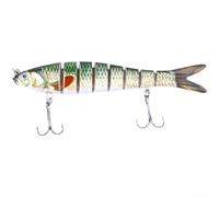 Ensemble de leurres de pêche segmentés multi-segmentés 13,7 cm 27 g Action de nage réaliste Construction ABS yeux 3D rouges avec triple crochets pour bar doré jaune pêche côtière (JM034-3)