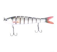 Ensemble de leurres de pêche segmentés multi-segmentés 13,7 cm 27 g Action de nage réaliste Construction ABS yeux 3D rouges avec triple crochets pour bar doré jaune pêche côtière (JM034-1)