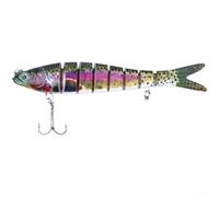 Ensemble de leurres de pêche segmentés multi-segmentés 13,7 cm 27 g Action de nage réaliste Construction ABS yeux 3D rouges avec triple crochets pour bar doré jaune pêche côtière (JM034-2)
